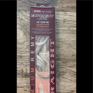 14” human hair clip in extensions